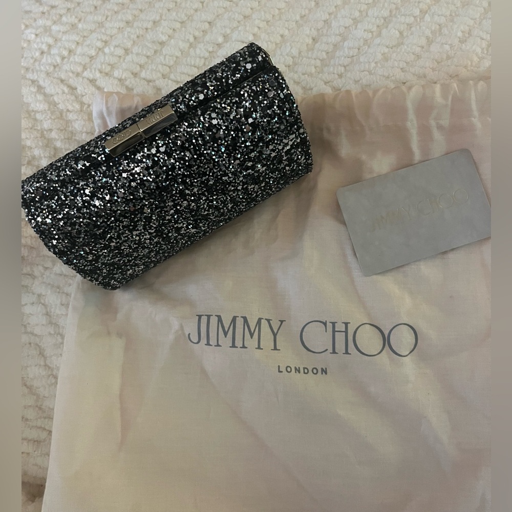 Jimmy Choo Glitter Mini Tube Clutch - Picture 7 of 8